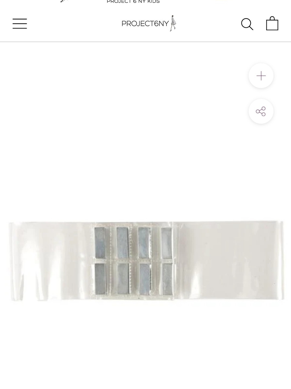Clear Vinyl Waist AVIV Belt with Silver Rectangular Hardware